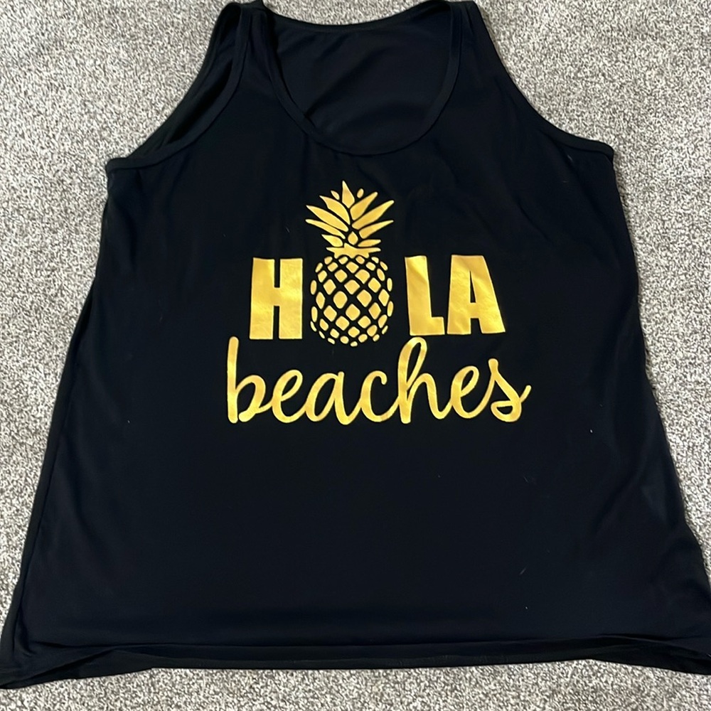 Womens XXL vacation tank Hola Beaches